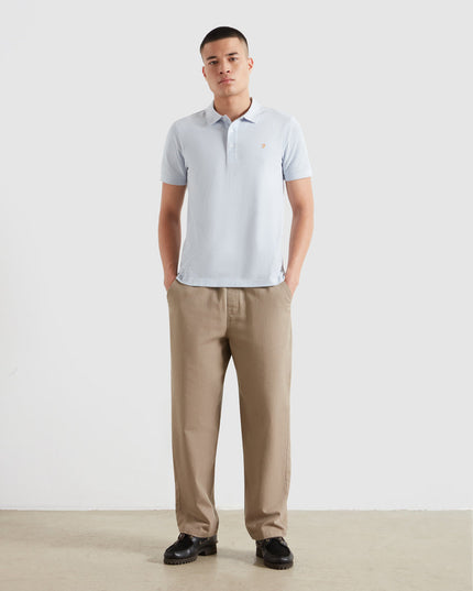 Farah Organic Cotton Polo Shirt In Blue Nickle
