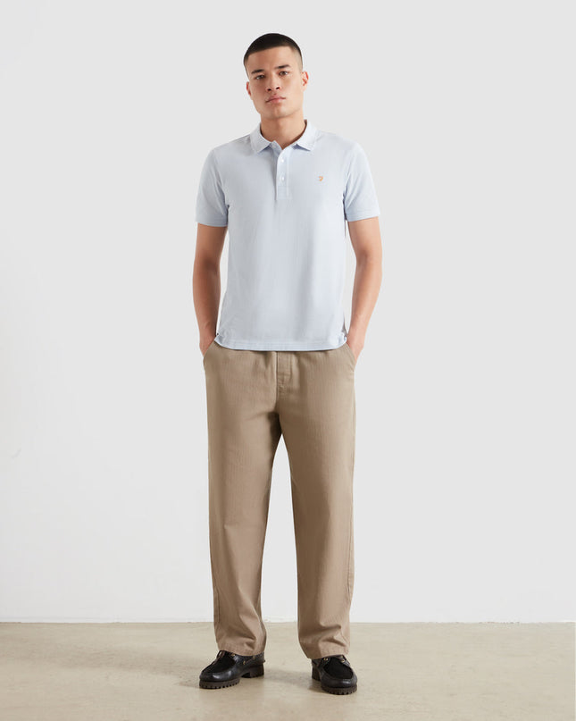 Farah Organic Cotton Polo Shirt In Blue Nickle