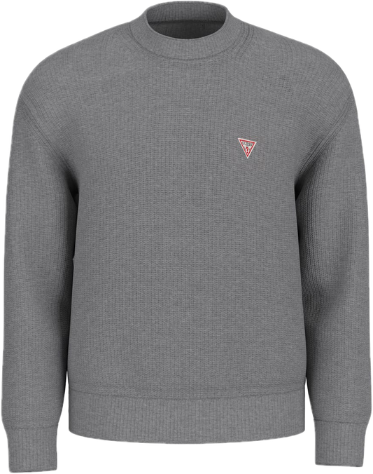 Guess Crew Neck Mini Triangle Jumper Grey