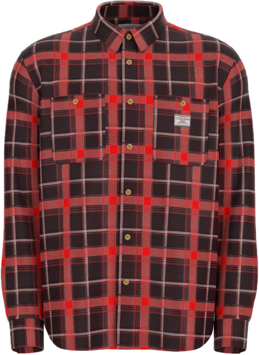 Guess Plaid long-sleeve pocket shirt Red