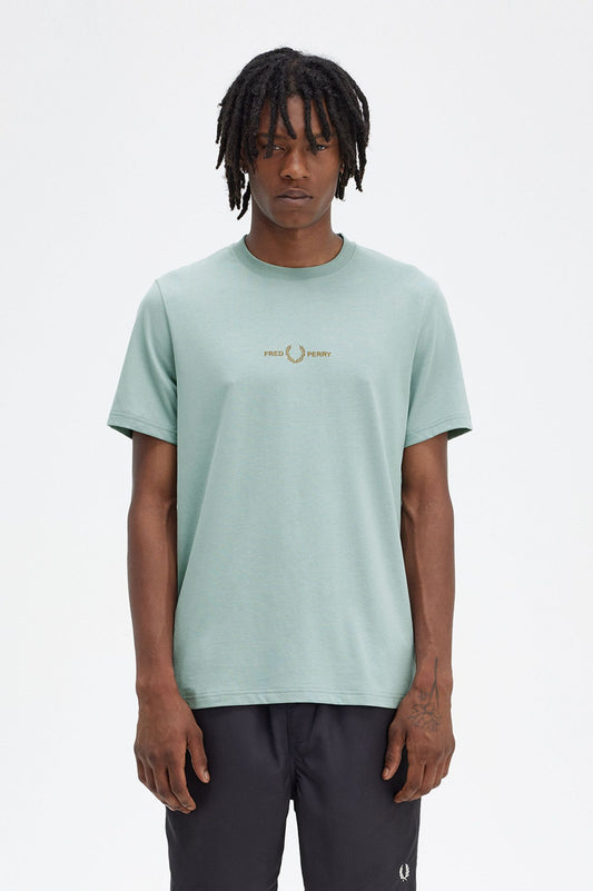 Fred Perry Embroidered T-Shirt - Silver Blue