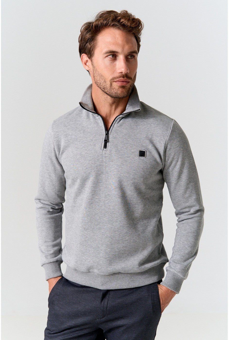 Dario Beltran 1/2 Zip Sweater - Grey