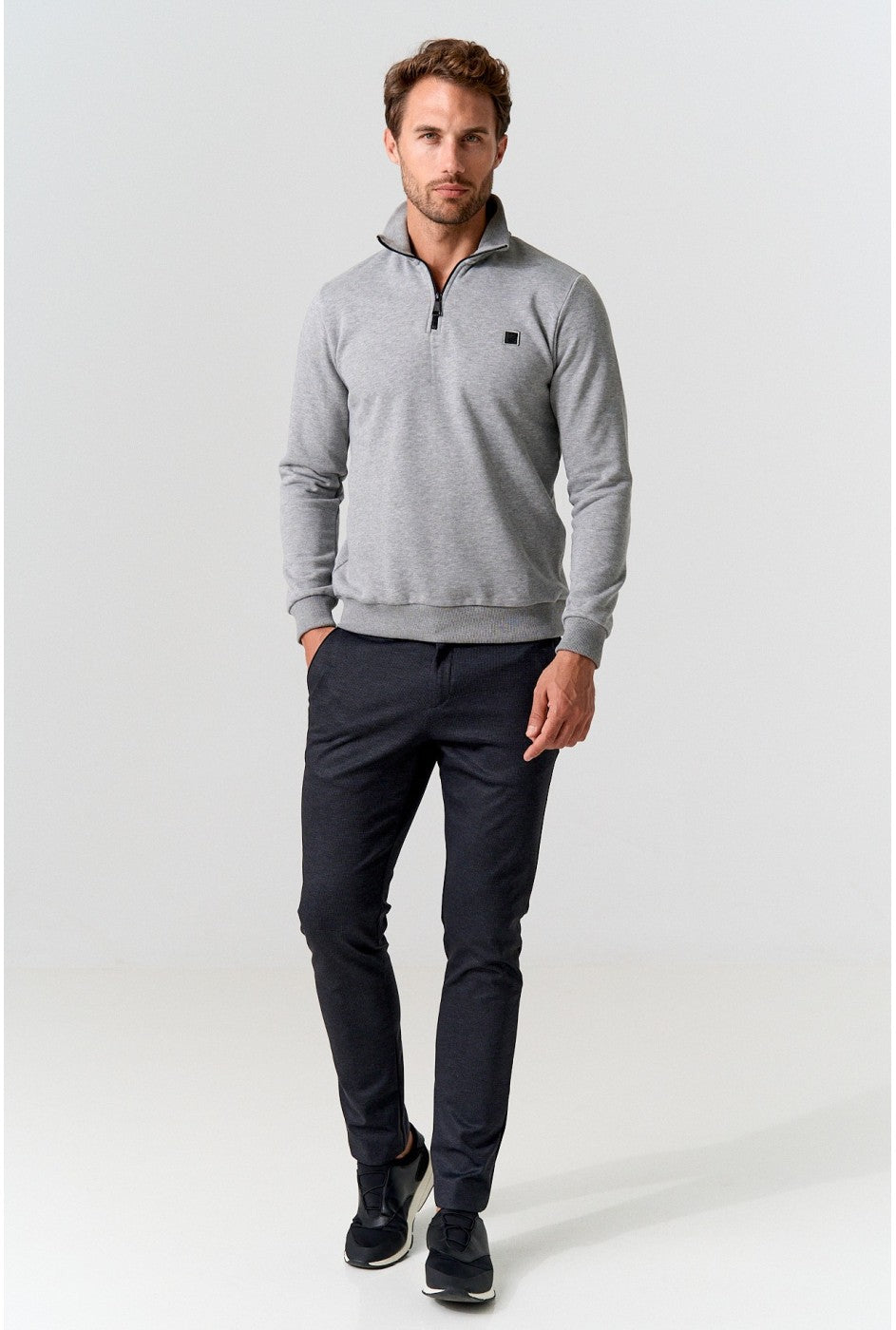 Dario Beltran 1/2 Zip Sweater - Grey