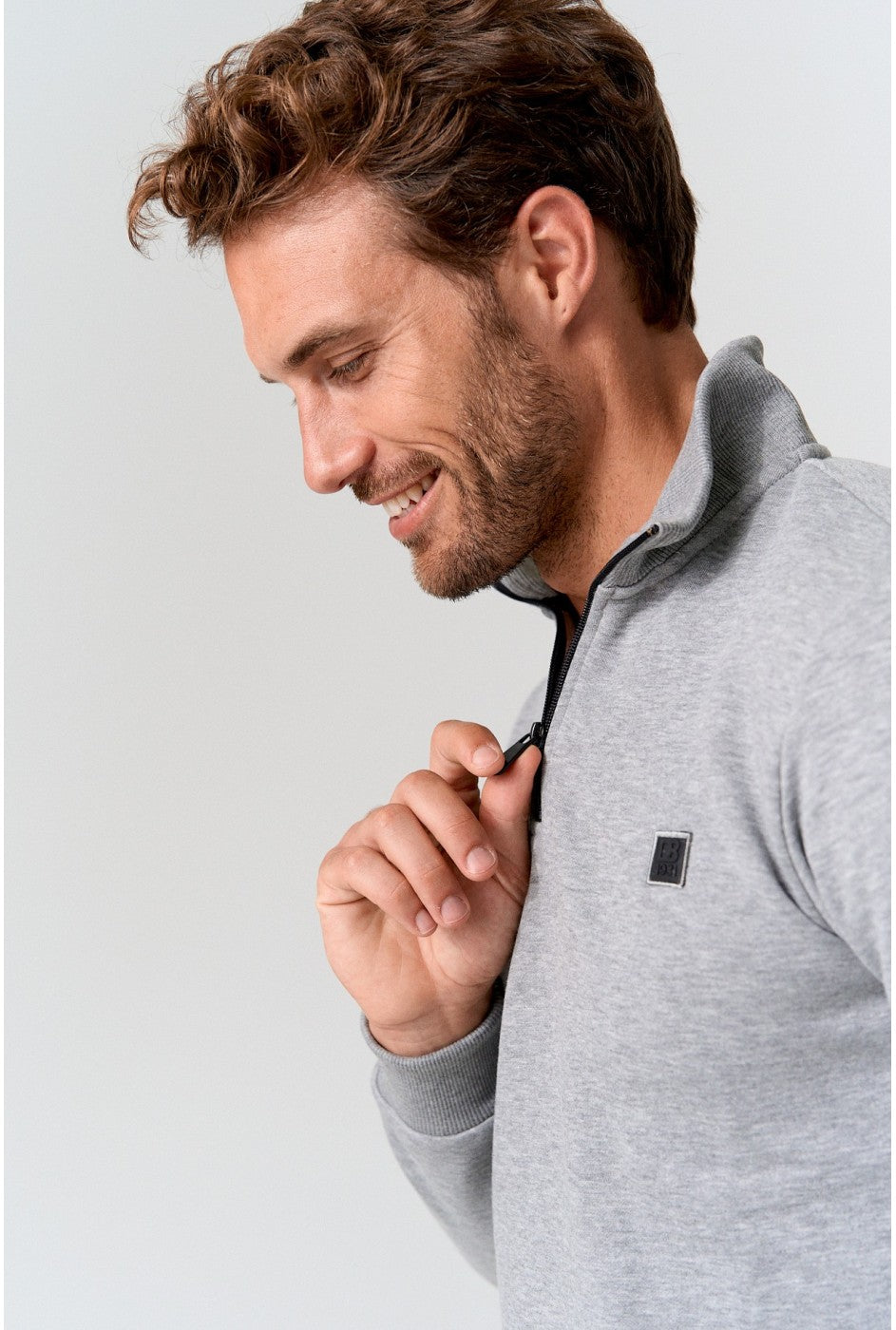 Dario Beltran 1/2 Zip Sweater - Grey