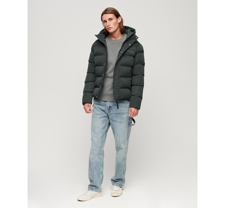 SUPERDRY HOODED MICROFIBRE SPORTS PUFFER JACKET