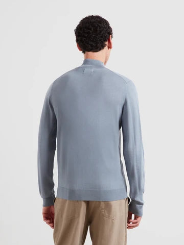 Merino Wool Quarter Zip Sweater - Icelandic Blue
