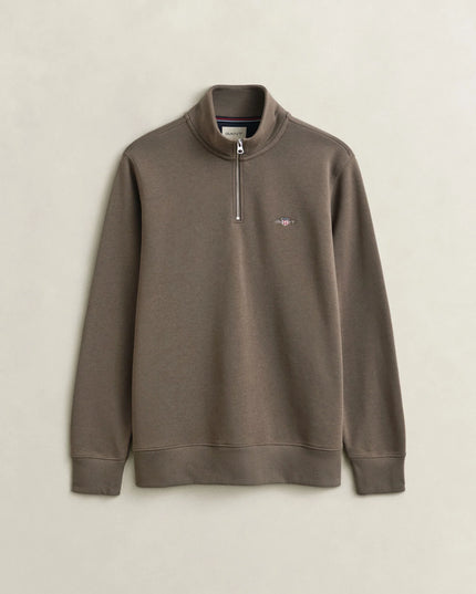 GANT Shield Half Zip - Black Brown Melange