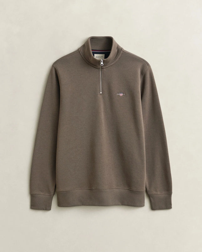 GANT Shield Half Zip - Black Brown Melange
