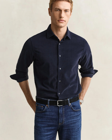 Gant Corduroy Shirt In Evening Blue