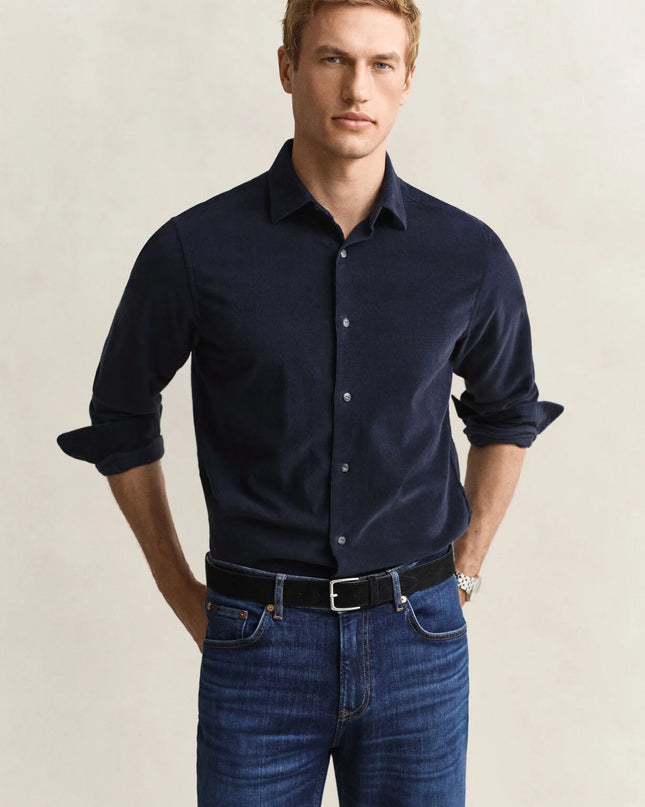 Gant Corduroy Shirt In Evening Blue