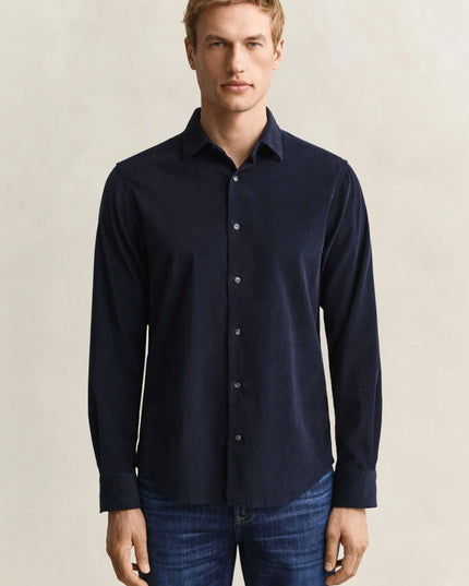 Gant Corduroy Shirt In Evening Blue