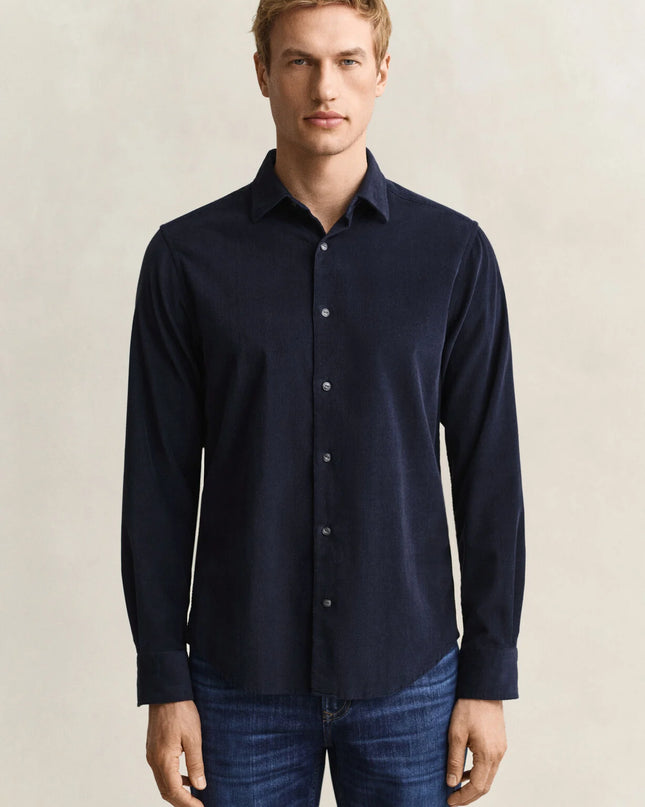Gant Corduroy Shirt In Evening Blue