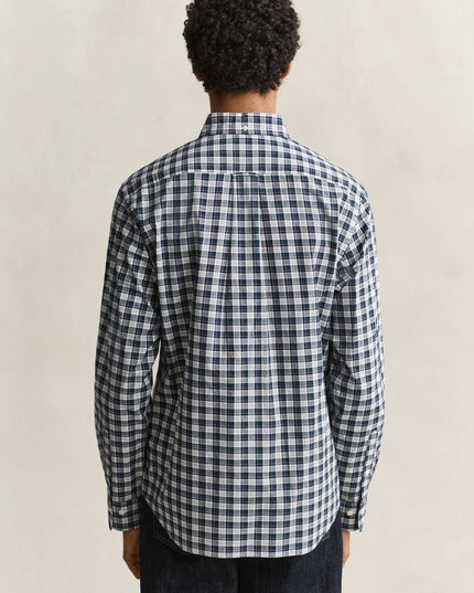 Gant Regular Poplin Check Shirt In Dark Emerald