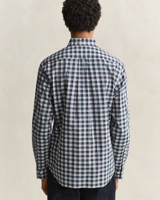 Gant Regular Poplin Check Shirt In Dark Emerald