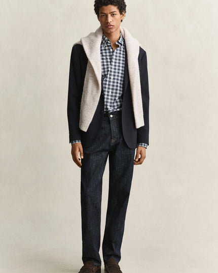 Gant Regular Poplin Check Shirt In Dark Emerald