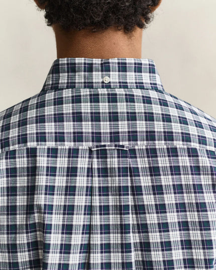 Gant Regular Poplin Check Shirt In Dark Emerald