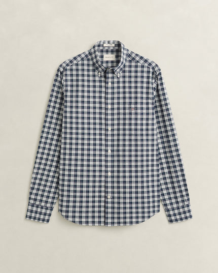 Gant Regular Poplin Check Shirt In Dark Emerald