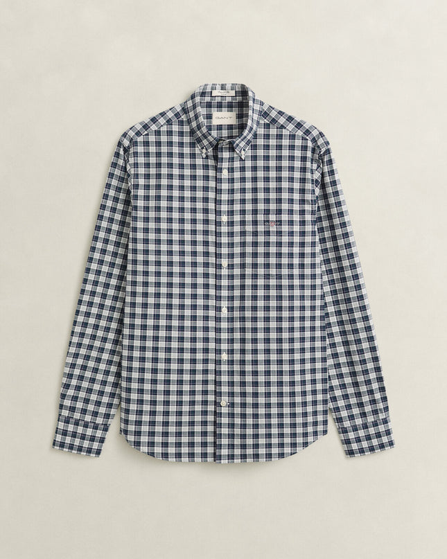 Gant Regular Poplin Check Shirt In Dark Emerald