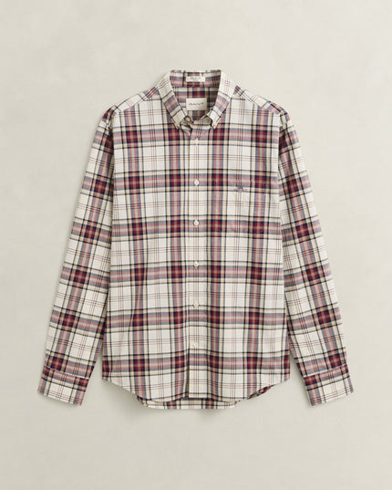 Gant Regular Poplin Check Shirt In Deep Grape Wine