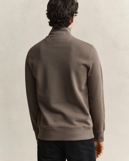 GANT Shield Half Zip - Black Brown Melange