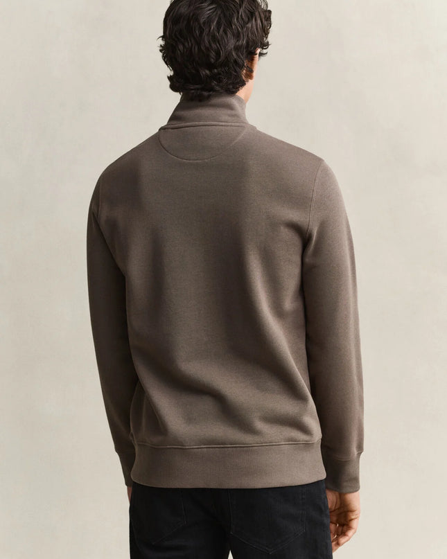 GANT Shield Half Zip - Black Brown Melange