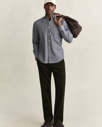 Gant Regular Cord Chinos In Moss Green