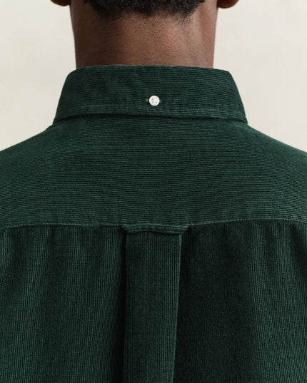 Gant Corduroy Shirt In Tartan Green