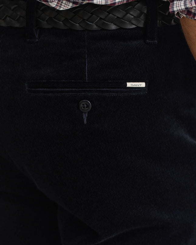 Gant Regular Cord Chinos In Evening Blue