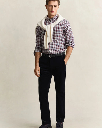 Gant Regular Cord Chinos In Evening Blue