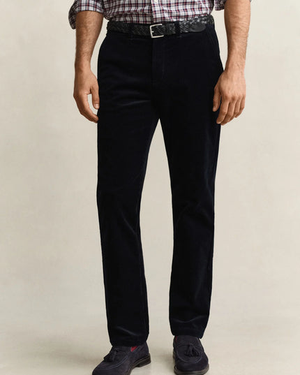 Gant Regular Cord Chinos In Evening Blue