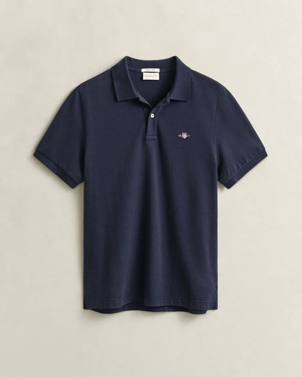 Gant Classic Regular Polo Shirt In Evening Blue