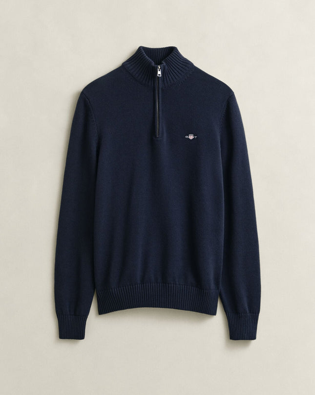 Gant Casual Cotton Half Zip in Evening Blue