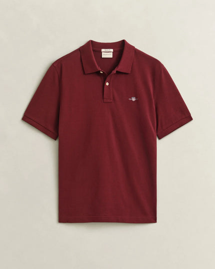 Gant Classic Regular Polo Shirt In Deep Grape Wine