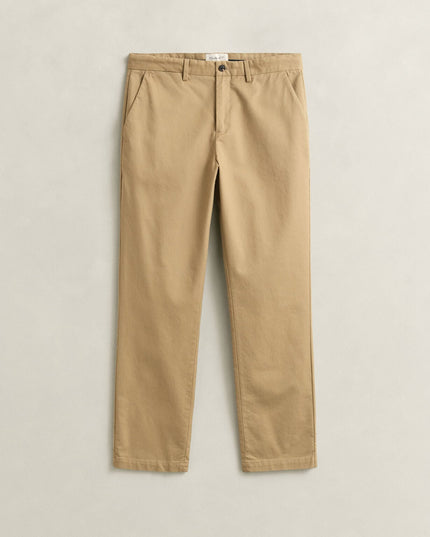 Gant Regular Smart Chinos In Dark Khaki
