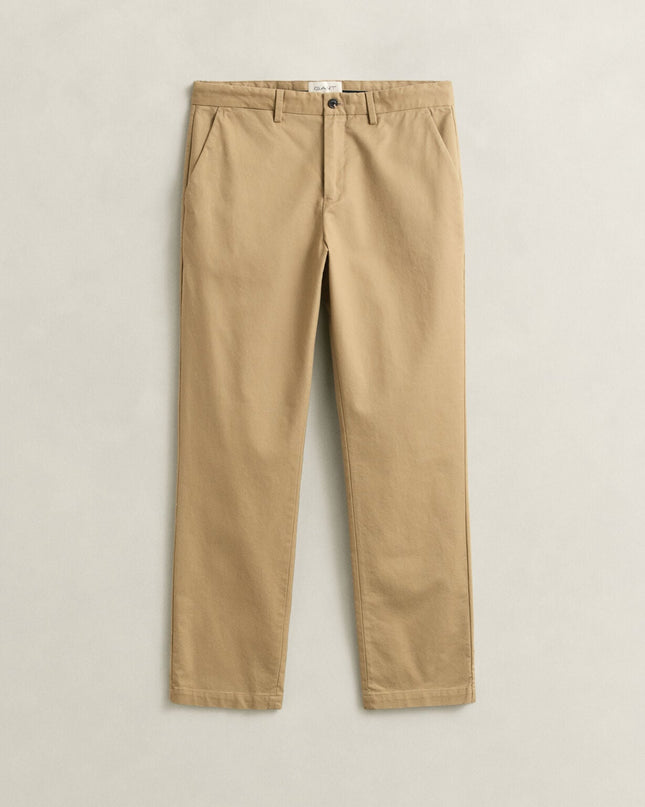 Gant Regular Smart Chinos In Dark Khaki