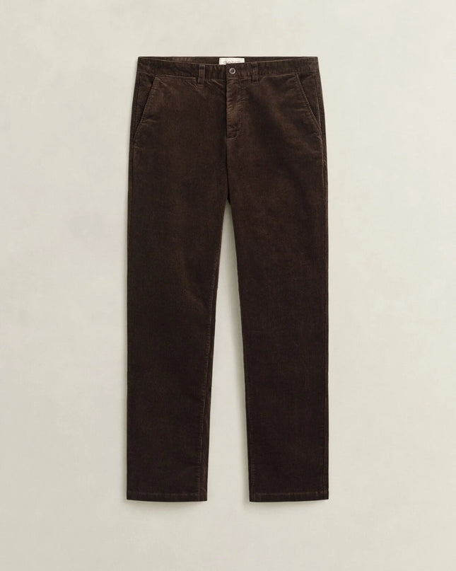 Gant Regular Cord Chinos In Black Brown
