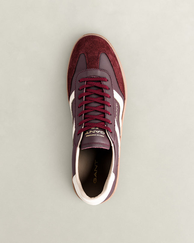 Cuzmo Leather Suede Sneakers in Port Wine