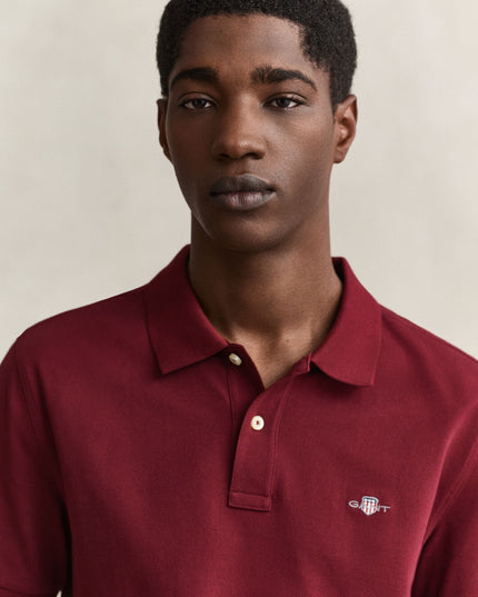Gant Classic Regular Polo Shirt In Deep Grape Wine