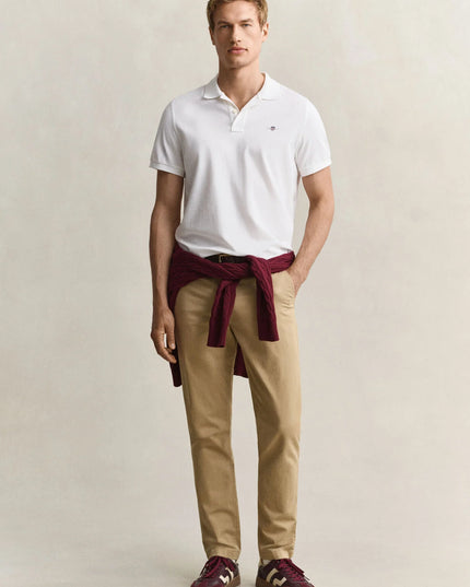Gant Classic Regular Polo Shirt In White