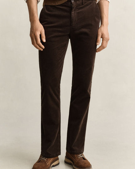 Gant Regular Cord Chinos In Black Brown