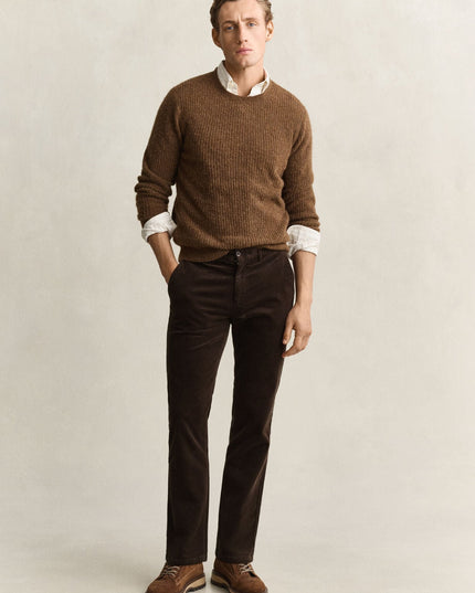 Gant Regular Cord Chinos In Black Brown