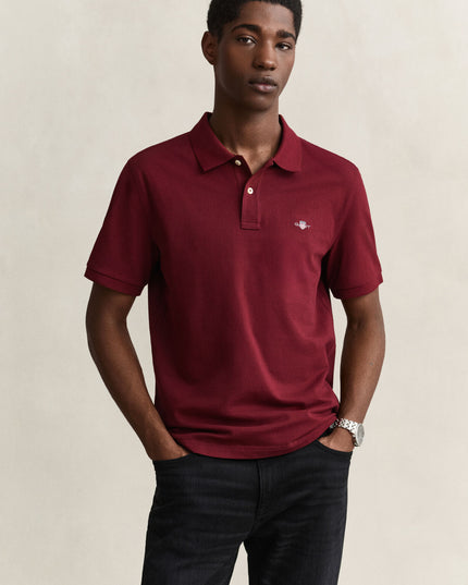 Gant Classic Regular Polo Shirt In Deep Grape Wine