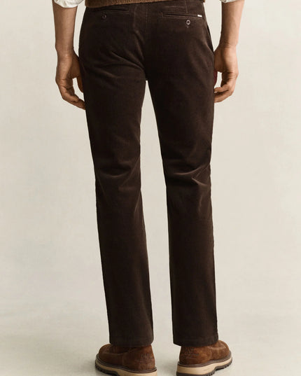 Gant Regular Cord Chinos In Black Brown