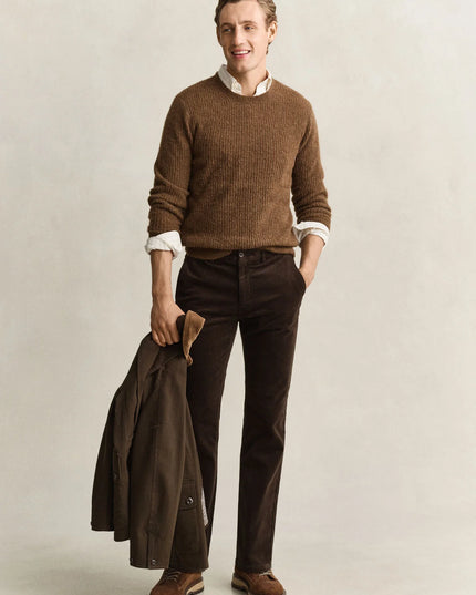 Gant Regular Cord Chinos In Black Brown