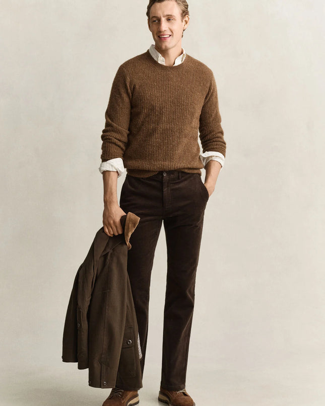 Gant Regular Cord Chinos In Black Brown