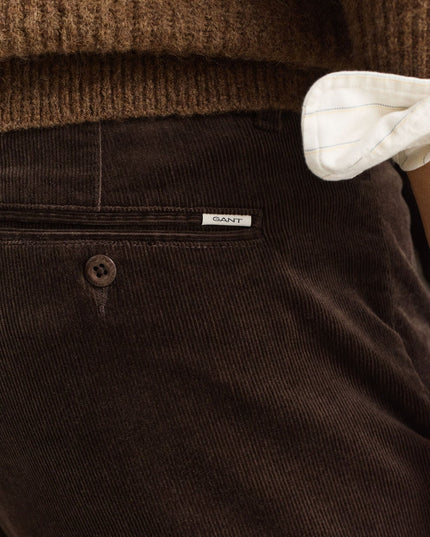 Gant Regular Cord Chinos In Black Brown