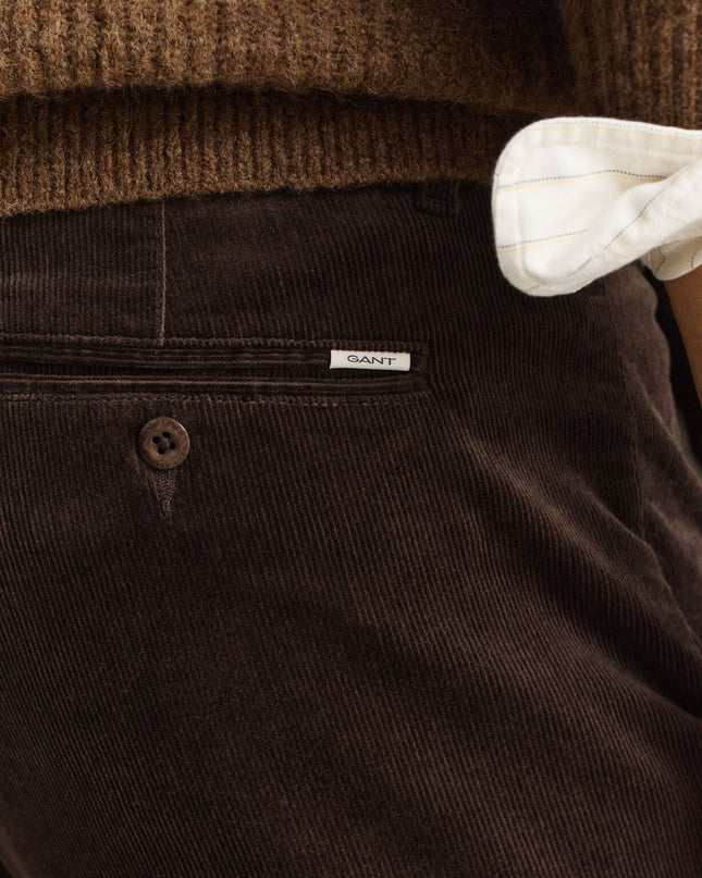 Gant Regular Cord Chinos In Black Brown