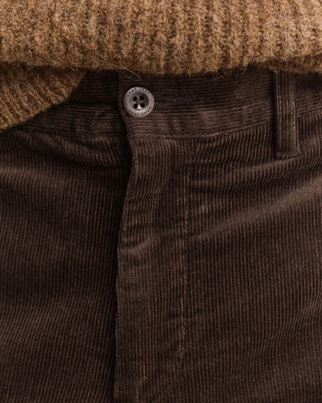 Gant Regular Cord Chinos In Black Brown