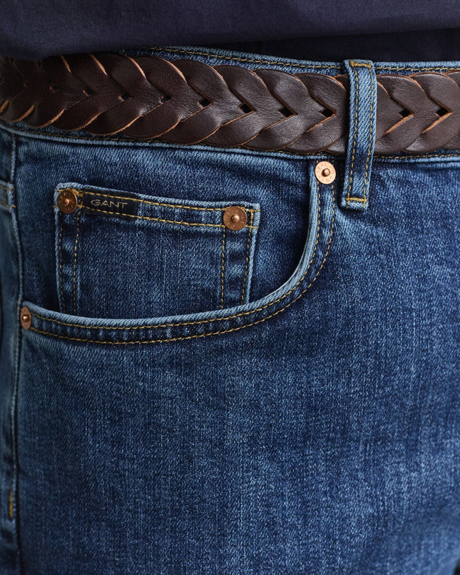 Gant Classic Regular Denim in Mid Blue Worn