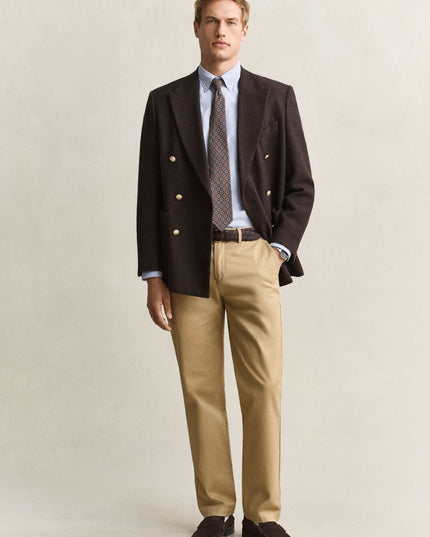 Gant Regular Smart Chinos In Dark Khaki